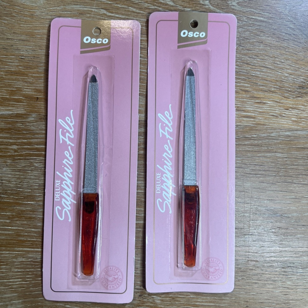 Osco‎ Deluxe Sapphire Nail File Vintage Lot of 2 Finishing